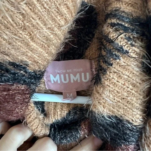NWOT Show me your MuMu cheetah fever fuzzy turtle neck sweater - Picture 6 of 8